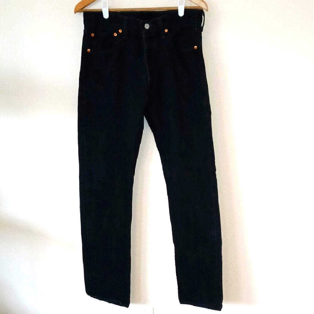 Levi's Men's Straight Jeans - Black with Orange Accents